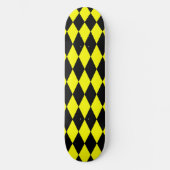 Yellow Black Harlequin Diamonds Checkers Design  Persoonlijk Skateboard (Voorkant)