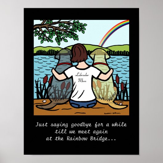 Yellow & Black Labrador Angels en mam Brunette Poster (Voorkant)
