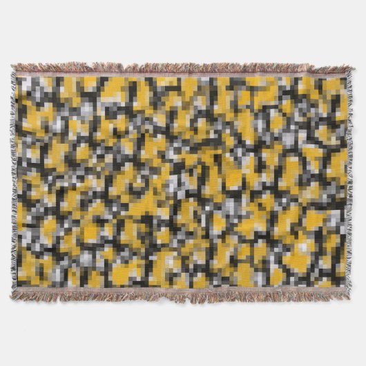 Yellow Black Mosaic Pattern Deken (Voorkant)