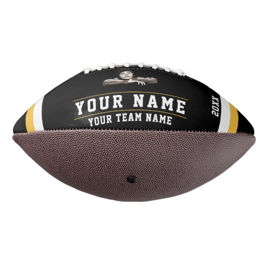 Yellow Black Name Number Team foto American Football (Gedraaid 270)