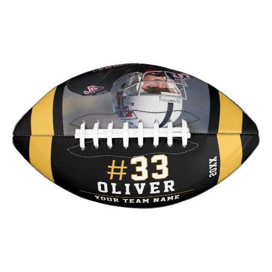 Yellow Black Name Number Team foto American Football (Voorkant)