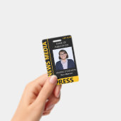 Yellow Black News Media Press Photo Badge (Handheld)