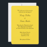Yellow Black Plain Simple Wedding Invitation Kaart<br><div class="desc">Producten die u kunt aanpassen met uw afbeeldingen of tekst.</div>