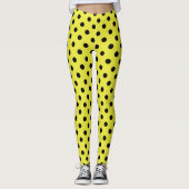 Yellow Black Polka Dot Pattern Leggings (Voorkant)