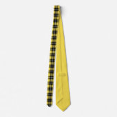 Yellow Black Pset Tartan Patroon Stropdas (Achterkant)