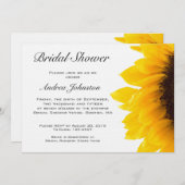Yellow Black Sunflower Bridal Shower Invitation Kaart (Voorkant / Achterkant)