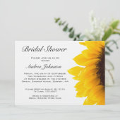 Yellow Black Sunflower Bridal Shower Invitation Kaart (Staand voorkant)