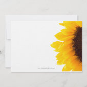 Yellow Black Sunflower Bridal Shower Invitation Kaart (Achterkant)