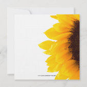 Yellow Black Sunflower Weduwinguitnodiging Kaart (Achterkant)