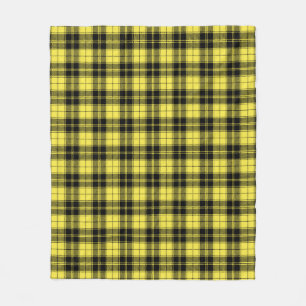 Yellow Black Tartan Patroon Fleece Deken