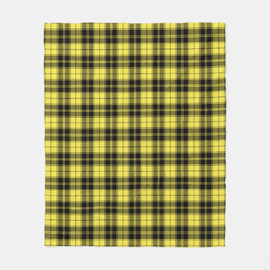 Yellow Black Tartan Patroon Fleece Deken (Voorkant)