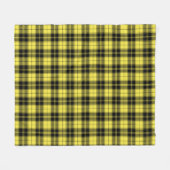 Yellow Black Tartan Patroon Fleece Deken (Voorkant (Horizontaal))