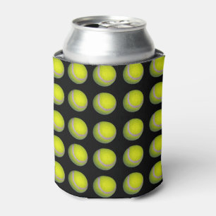 Yellow Black Tennis Ball Pattern; Blikjeskoeler