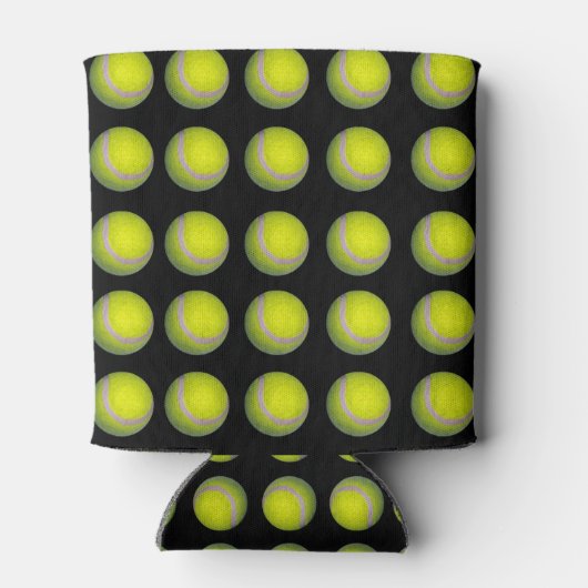 Yellow Black Tennis Ball Pattern; Blikjeskoeler (Achterkant)