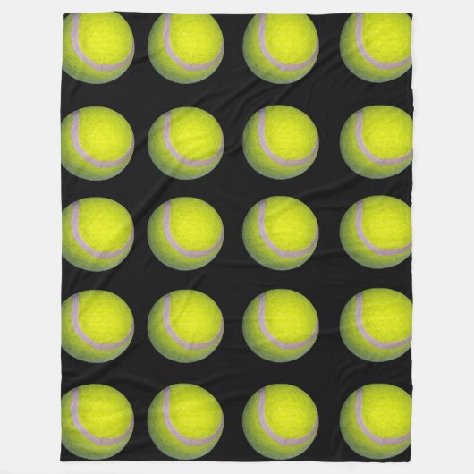 Yellow Black Tennis Ball Pattern; Fleece Deken (Voorkant)