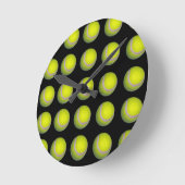 Yellow Black Tennis Ball Pattern; Ronde Klok (Hoek)