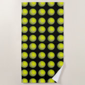 Yellow Black Tennis Ball Pattern; Strandlaken (Voorkant)