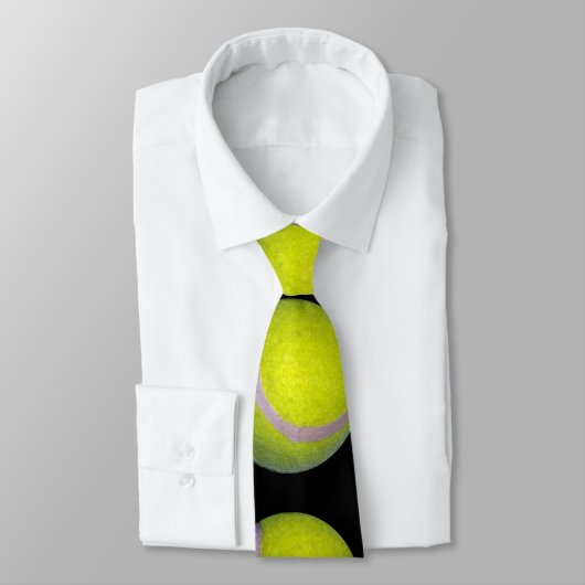 Yellow Black Tennis Ball Pattern; Stropdas (Gebonden)