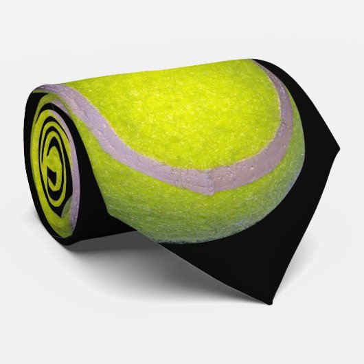 Yellow Black Tennis Ball Pattern; Stropdas (Opgerold)