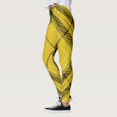 Yellow Black Trendy Diagonal Tartan Leggings (Links)