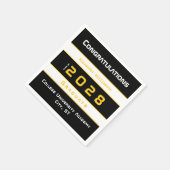 Yellow Black White Congratulations Graduation Servet (Hoek)