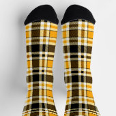 Yellow Black White Flannel Tartan Pattern Design  Sokken (Top)