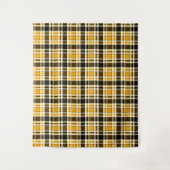 Yellow Black White Flannel Tartan Pattern Design  Wandkleed (Voorkant)