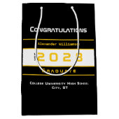 Yellow Black White Graduation  Medium Cadeauzakje (Voorkant)