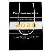 Yellow Black White Graduation  Medium Cadeauzakje (Achterkant)