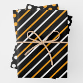 Yellow, Black & White Stripes & Polka Dots Bold Inpakpapier Vel