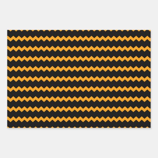 Yellow & Black Zigzag Chevron Playful & Bold Inpakpapier Vel (Voorkant 3)