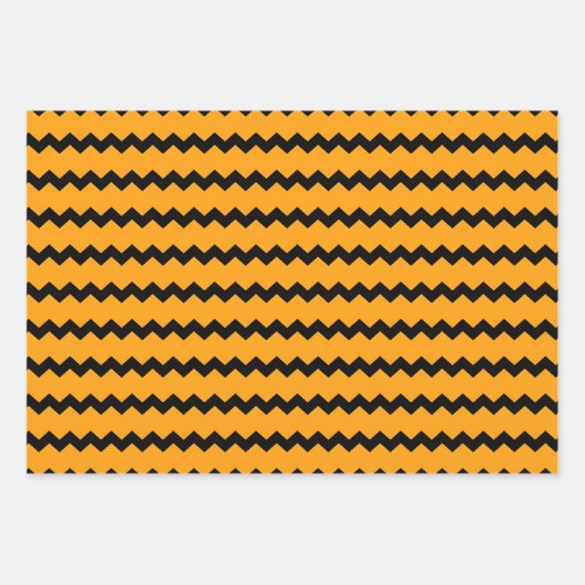 Yellow & Black Zigzag Chevron Playful & Bold Inpakpapier Vel (Voorkant 2)