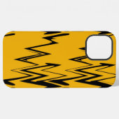 Yellow Black Zigzag Pattern iPhone Hoesje (Achterkant horizontaal)