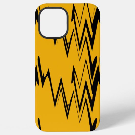 Yellow Black Zigzag Pattern iPhone Hoesje (Achterkant)