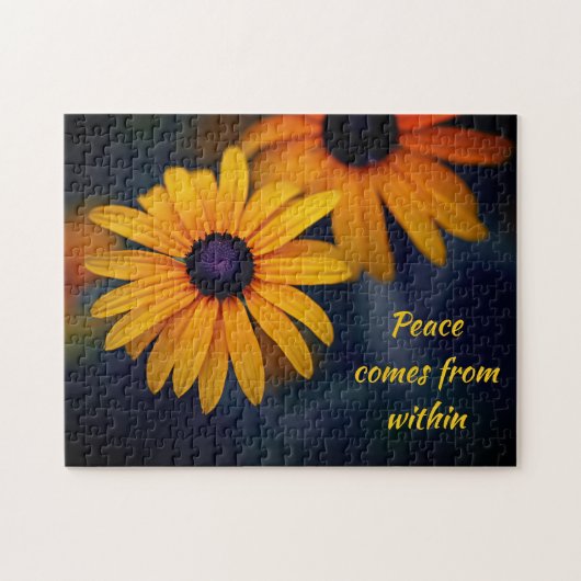 Yellow Blackeyed Susan Garden Flower Motivatie Legpuzzel (Horizontaal)