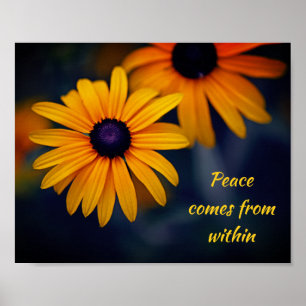 Yellow Blackeyed Susan Garden Flower Motivatie Poster