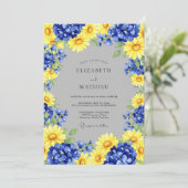 Yellow Blissful Country Wedding Kaart (Staand voorkant)