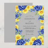 Yellow Blissful Country Wedding Kaart (Voorkant / Achterkant)