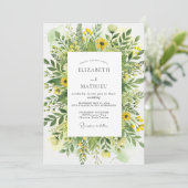 Yellow Blissful Meadow Wedding Kaart (Staand voorkant)
