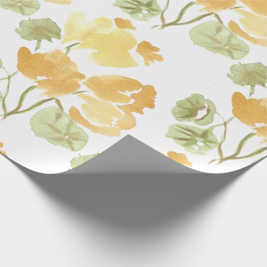 Yellow Bloom Matte Wrapping Paper Cadeaupapier (Hoek)