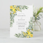 Yellow Blooming Botanical Wedding Kaart (Staand voorkant)