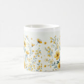 Yellow Blossom Elegance – Floral Coffee Mok (Center)