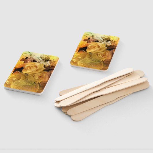 "Yellow Blossom Hand Fans Handwaaier (Niet-gemonteerd)