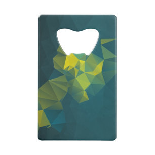 Yellow Blue Abstract Geometric Pyramid Patroon Creditkaart Flessenopener