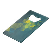 Yellow Blue Abstract Geometric Pyramid Patroon Creditkaart Flessenopener (Achterkant Gekanteld)