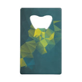 Yellow Blue Abstract Geometric Pyramid Patroon Creditkaart Flessenopener (Achterkant)