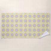 Yellow, blue and gray geometric patterned  strandlaken (Voorkant)