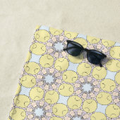 Yellow, blue and gray geometric patterned  strandlaken (In situ)