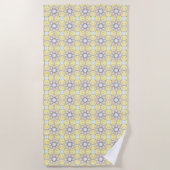 Yellow, blue and gray geometric patterned  strandlaken (Voorkant)