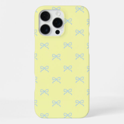 Yellow Blue Bow Pattern Coquette Girly Spring iPhone Hoesje (Achterkant)
